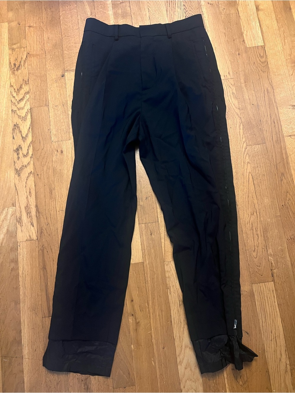 Juun.J Black avant garde side zip pants